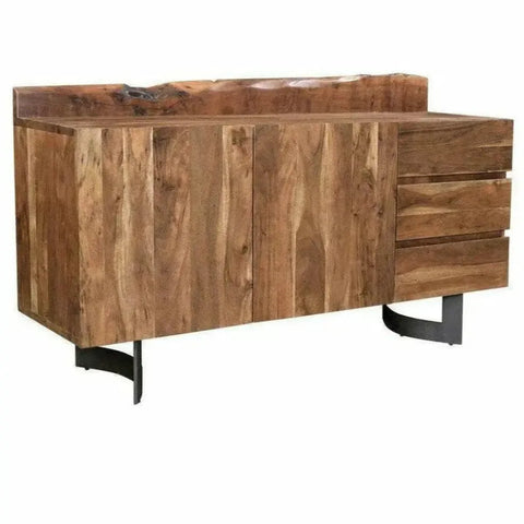 66 Inch Natural Wood Sideboard