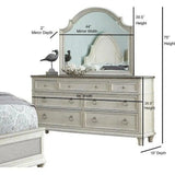 66" White Two-Tone Wooden Dresser and Mirror Dressers LOOMLAN By Panama Jack