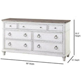 66" White Two-Tone Wooden Dresser and Mirror Dressers LOOMLAN By Panama Jack