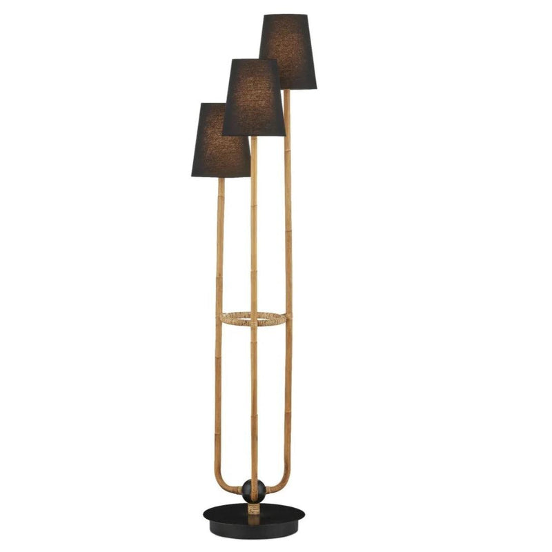 Triptych Rattan Floor Lamp