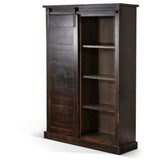66x48" Tall Wide Black Free Standing Bookcase Sliding Barn Door Bookcases LOOMLAN By Sunny D