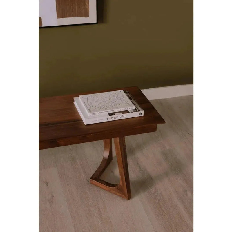 67 Inch Bench Walnut Brown Mid - Century - LOOMLAN - Moe's Home - Dining Benches