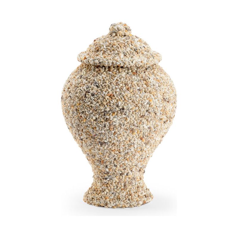 Shell Covered Urn Sculpture