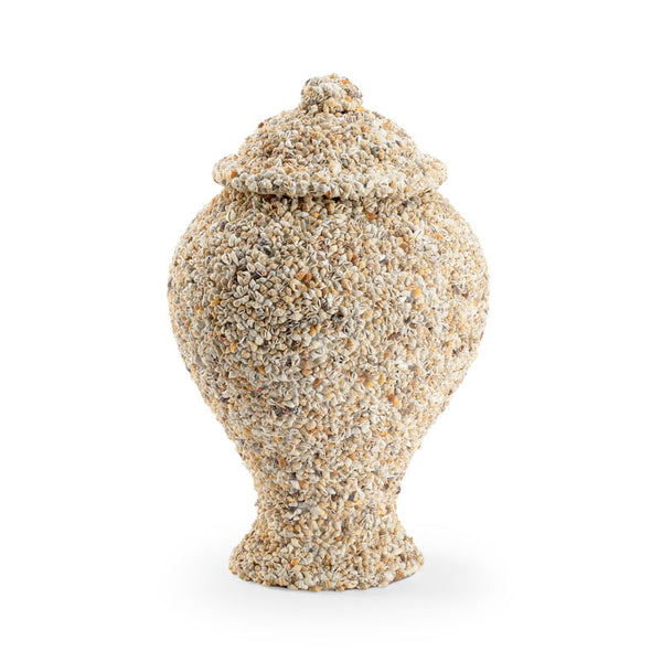 Shell Covered Urn Sculpture