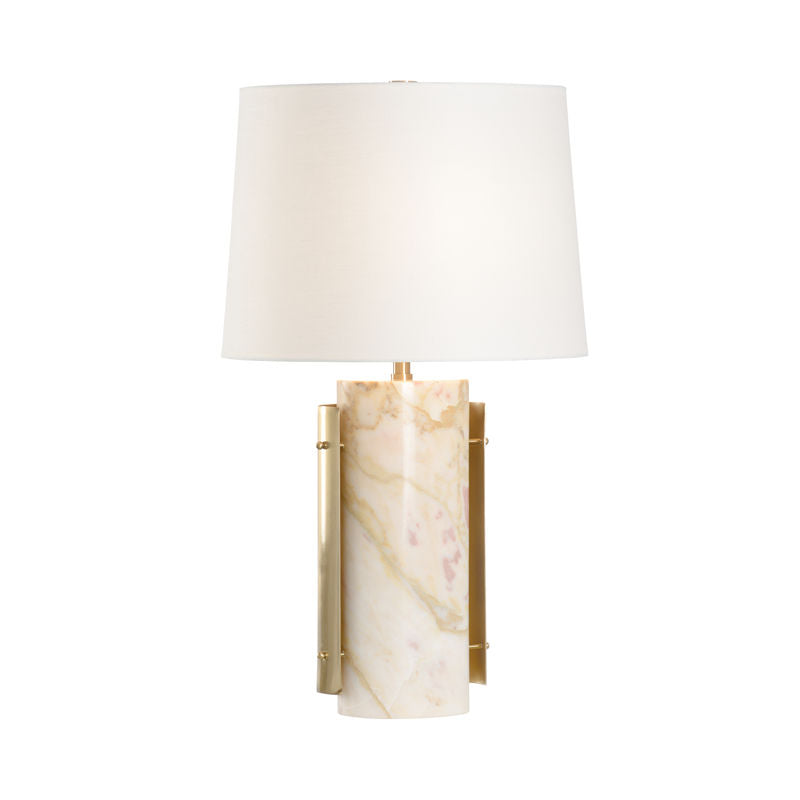 Matera Marble Accent Linen Shade Table Lamp