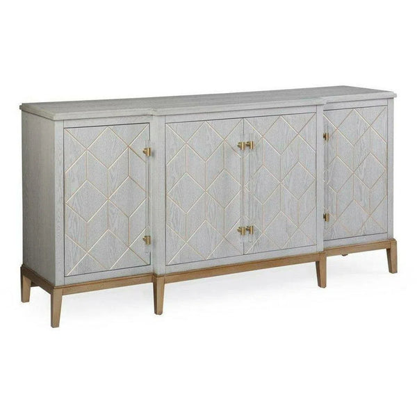 68" Perrine Grey And Gold Wooden Sideboard for Dining Room Sideboards LOOMLAN By Bassett Mirror