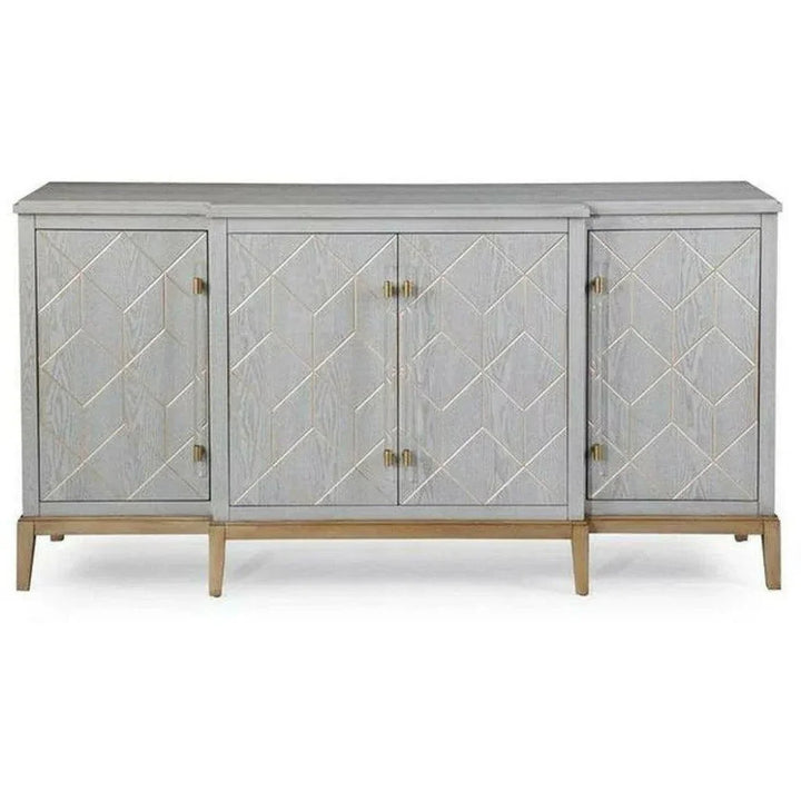 68" Perrine Grey & Gold Wooden Credenza - LOOMLAN - Bassett Mirror - Sideboards