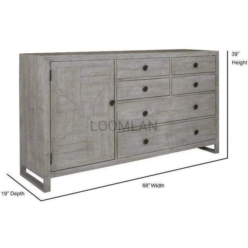 68" Reclaimed Pine Wood Serenity Drawer Dresser