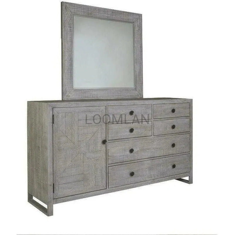 68" Reclaimed Pine Wood Serenity Dresser & Mirror