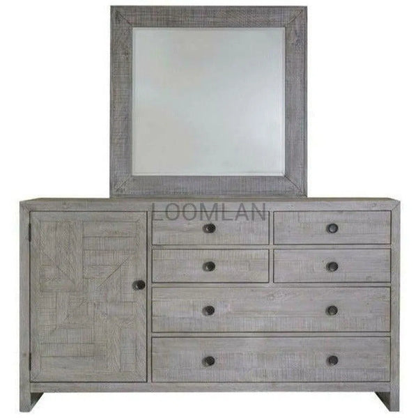 68" Reclaimed Pine Wood Serenity Dresser and Mirror Dressers LOOMLAN By LOOMLAN