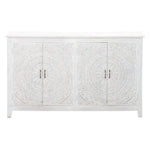 68" White Mandala 4 Door Credenza Boho Chic