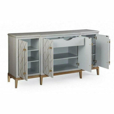 68" Perrine Grey & Gold Wooden Credenza - LOOMLAN - Bassett Mirror - Sideboards