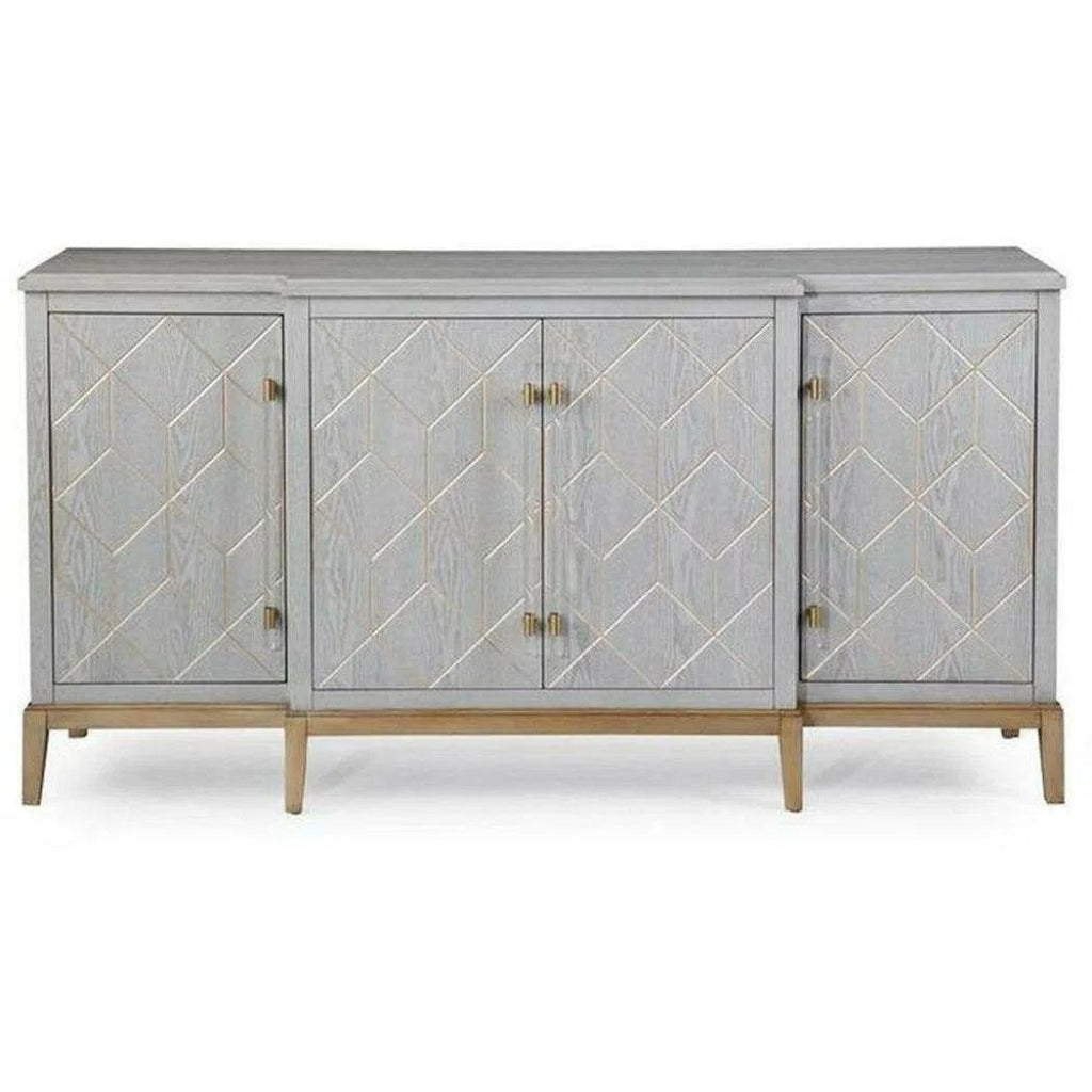 68" Perrine Grey & Gold Wooden Credenza - LOOMLAN - Bassett Mirror - Sideboards