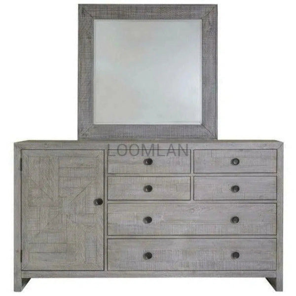 68" Reclaimed Pine Wood Serenity Dresser & Mirror - LOOMLAN - LOOMLAN - Dressers