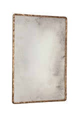 Hammered Edge Metal Framed Gold Floor Mirror