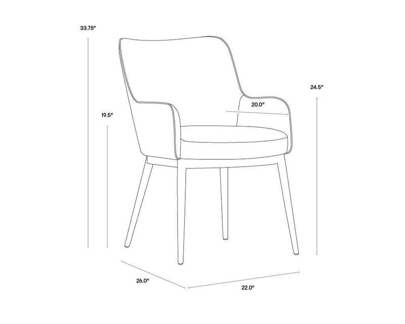 Franklin Leather Upholstered Modern Dining Armchair