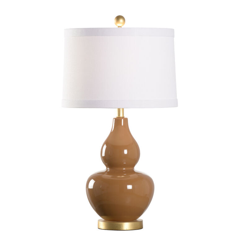 Gourd Ceramic With Antique Gold Accent Base Table Lamp