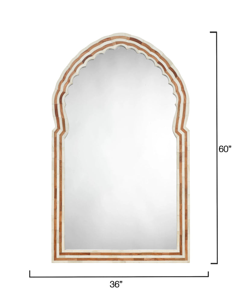 Bardot Large Bone & Wood Mirror by Jamie Young