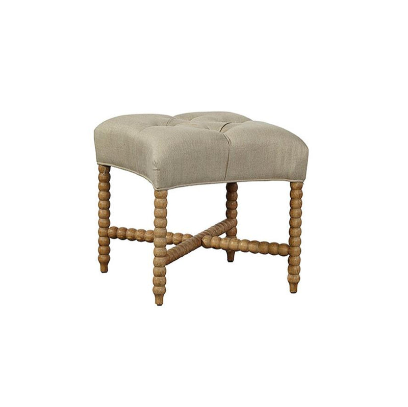 Tufted Linen Upholstered Stylish Stool