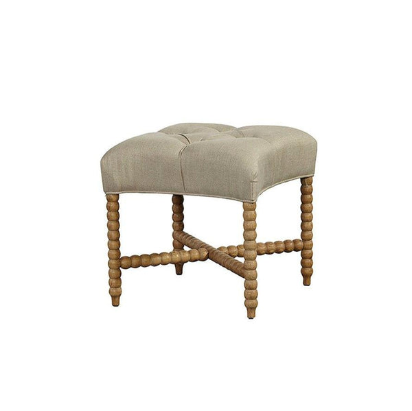 Tufted Linen Upholstered Stylish Stool