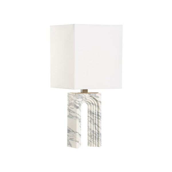 Curvature Natural Arabescato Marble Table Lamp