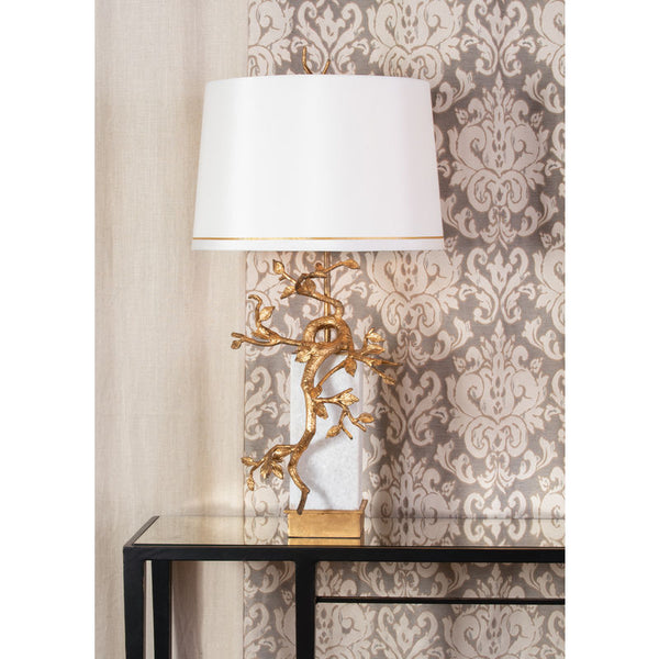 Fujian Gold Branch And Stone Base Table Lamp