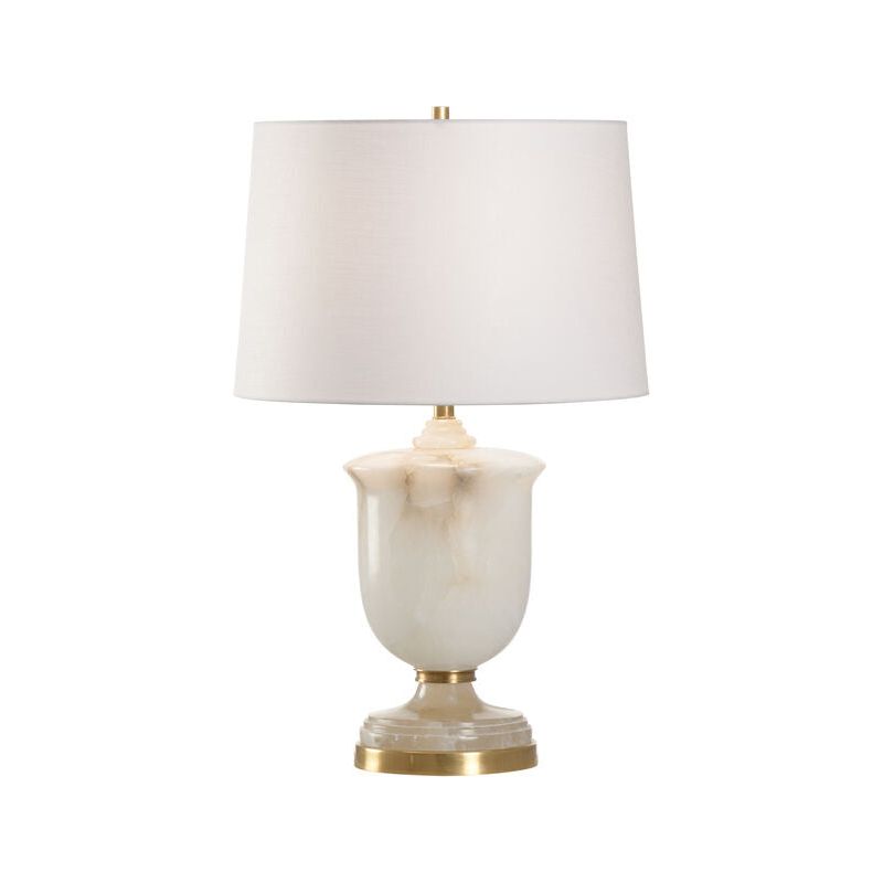 Premium Alabaster Milky Marble Finish Urn Table Lamp