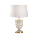 Premium Alabaster Milky Marble Finish Urn Table Lamp