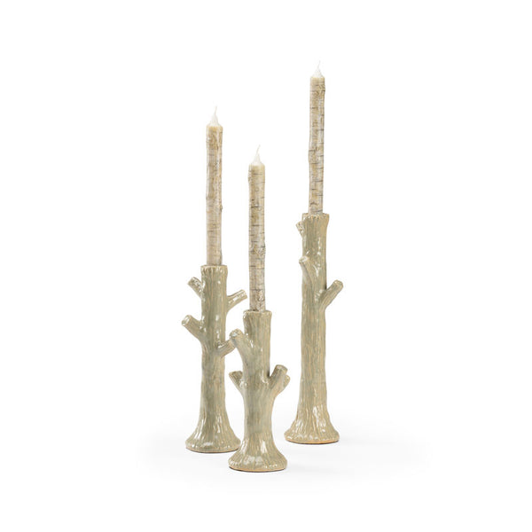 Faux Bois Nature-Inspired Patio Candleholder (Set of 3)