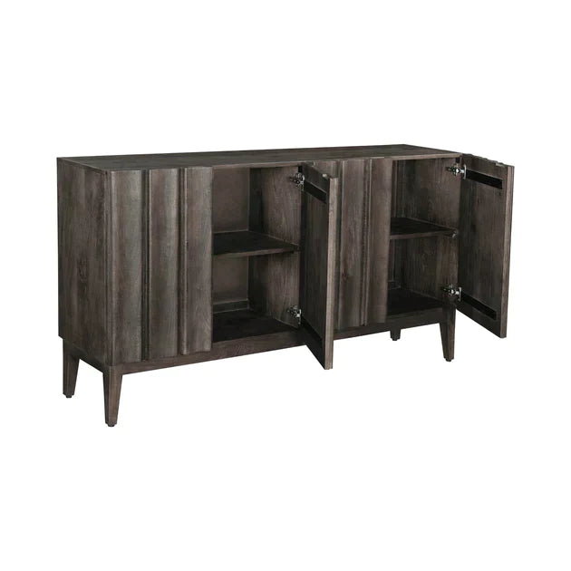 70" Brown Carved Vertical Sideboard for Dining Room Mid Century Sideboards LOOMLAN By LHIMPORTS