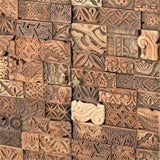 70" Farmhouse Hand Carved Stacked Wood Blocks 4 Door Sideboard Sideboards LOOMLAN By LOOMLAN