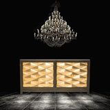 70" Slim Gold Doors Sideboard Brass Doors Handmade Pattern Sideboards LOOMLAN By LOOMLAN