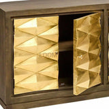 70" Slim Gold Doors Sideboard Brass Doors Handmade Pattern Sideboards LOOMLAN By LOOMLAN