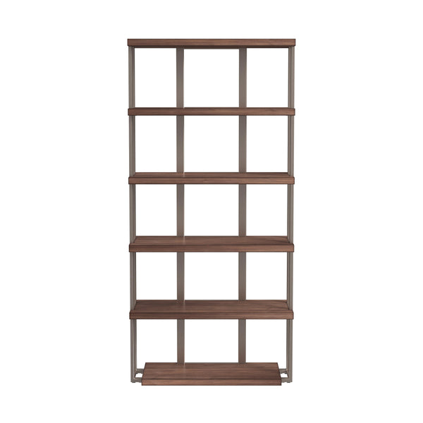 Brooke Steel and Wood Brown Bookcase