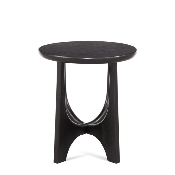Dunnigan Wood Black Round End Table