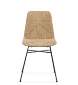 Mandao Metal and Seagrass Brown Armless Chair