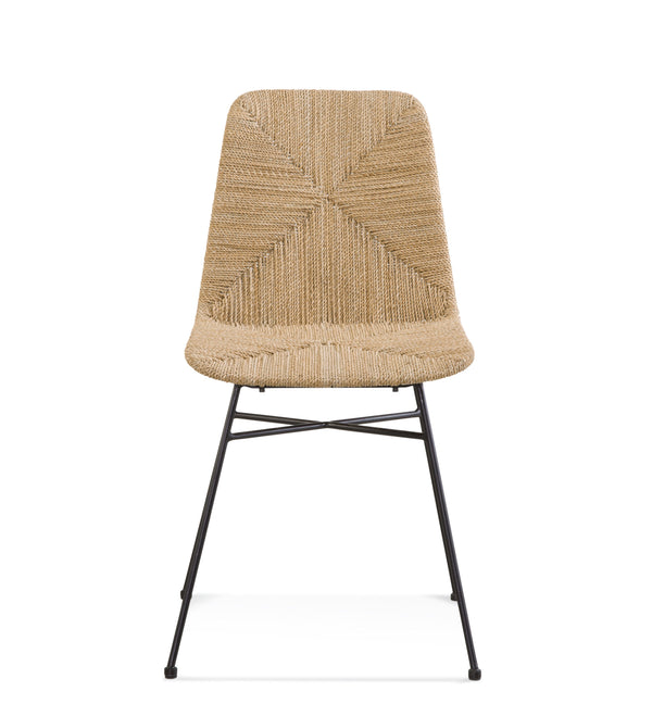Mandao Metal and Seagrass Brown Armless Chair