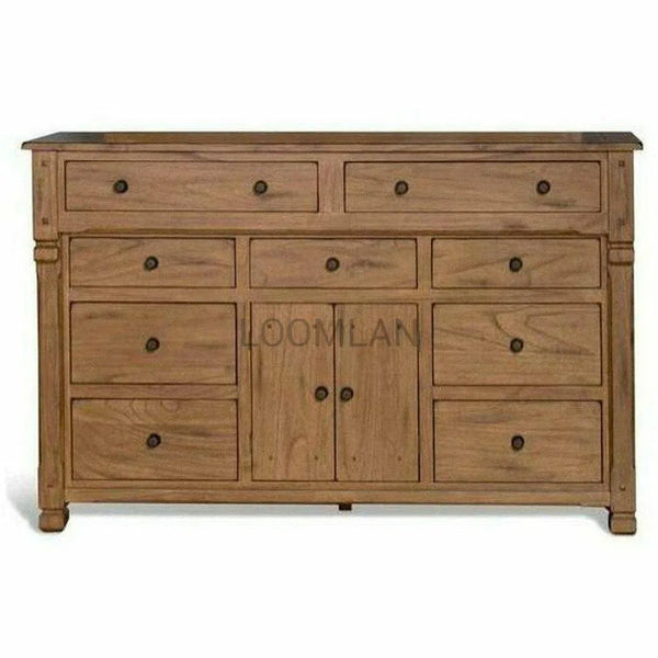 70x43" Rustic Solid Wood Modern Farmhouse Rustic Dresser Dressers LOOMLAN By Sunny D