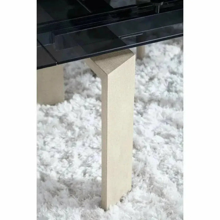 71-106" Extendable Glass Top Dining Table-Dining Tables-Essentials For Living-LOOMLAN