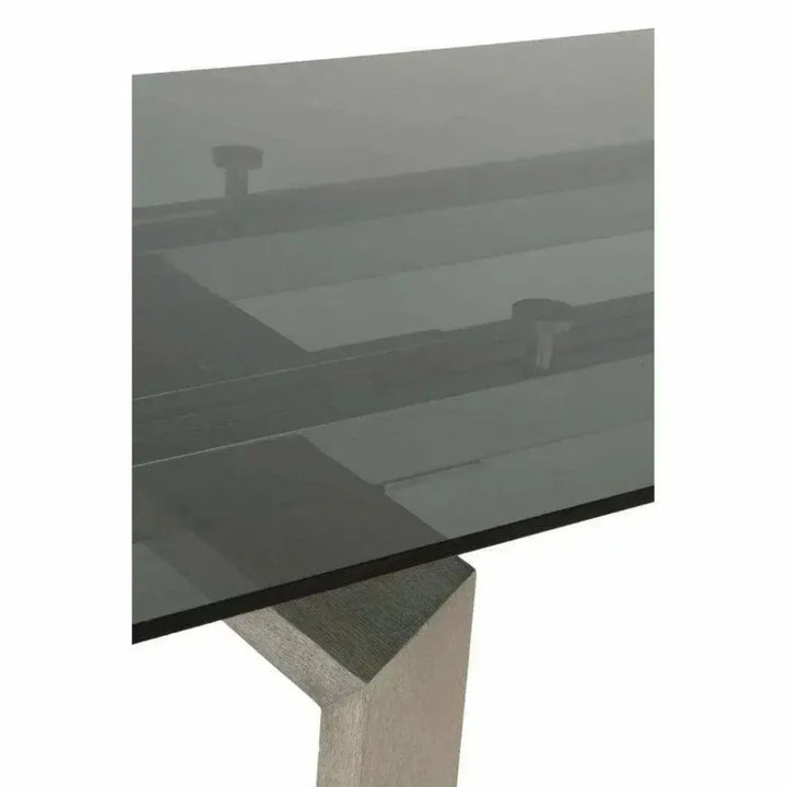 71-106" Extendable Glass Top Dining Table-Dining Tables-Essentials For Living-LOOMLAN