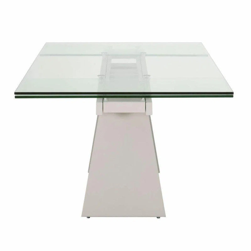 71-106" Rectangle Glass Top Extendable Dining Table Dining Tables LOOMLAN By Essentials For Living