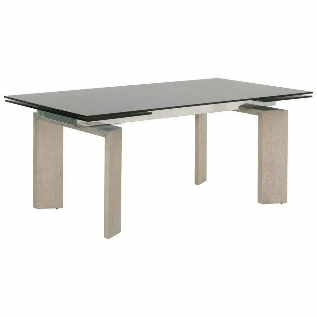 71 - 106" Extendable Glass Top Dining Table - LOOMLAN - Essentials For Living - Dining Tables