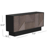 71" Brown Mid Century Modern Sideboard for Dining Room Sideboards LOOMLAN By Bassett Mirror