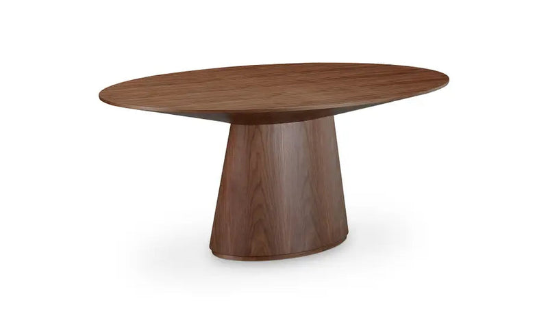 71" Contemporary Semi Gloss Brown Oval Dining Table for 6 People-Dining Tables-Moe's Home-LOOMLAN