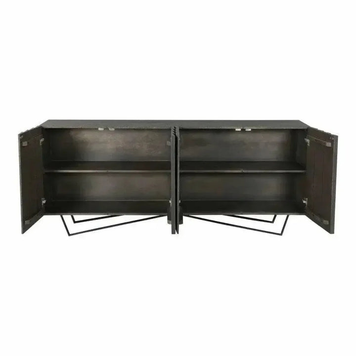 71 Inch Sideboard Charcoal Grey Contemporary - LOOMLAN