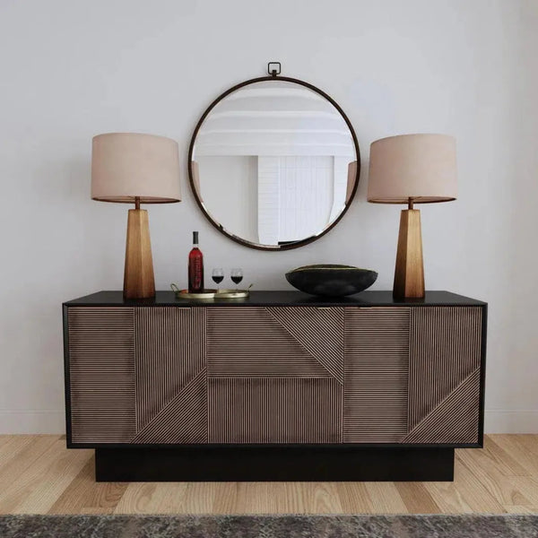 71" Brown Mid Century Modern Sideboard for Dining Room - LOOMLAN - Bassett Mirror - Sideboards