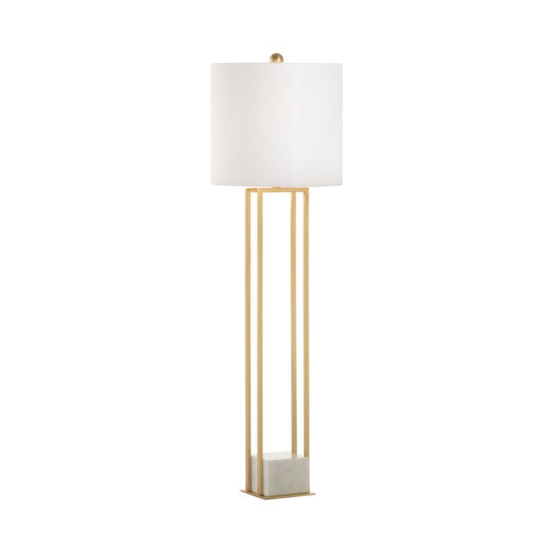 Tower Buffet Round White Shade Table Lamp