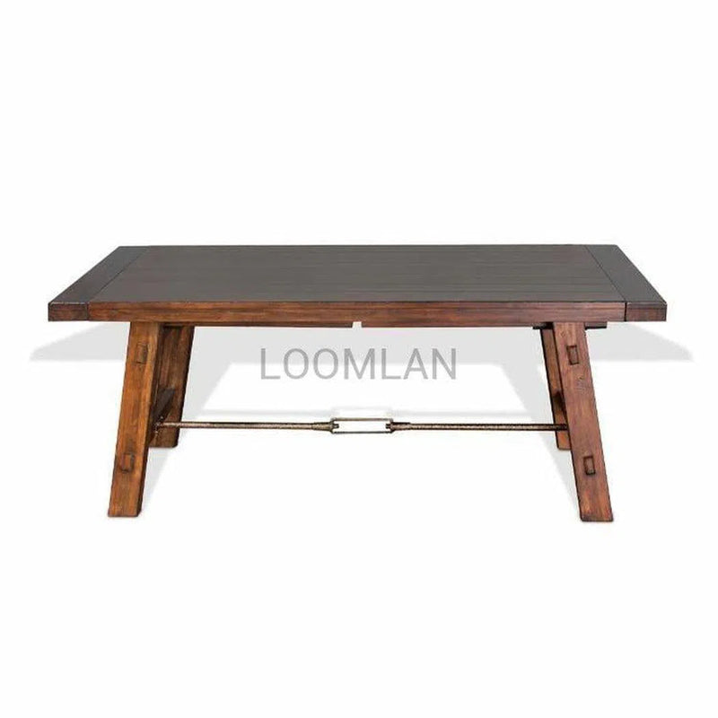 72 -106" Rustic Solid Wood Extendable Dining Table with 2 Leaves Dining Tables LOOMLAN By Sunny D