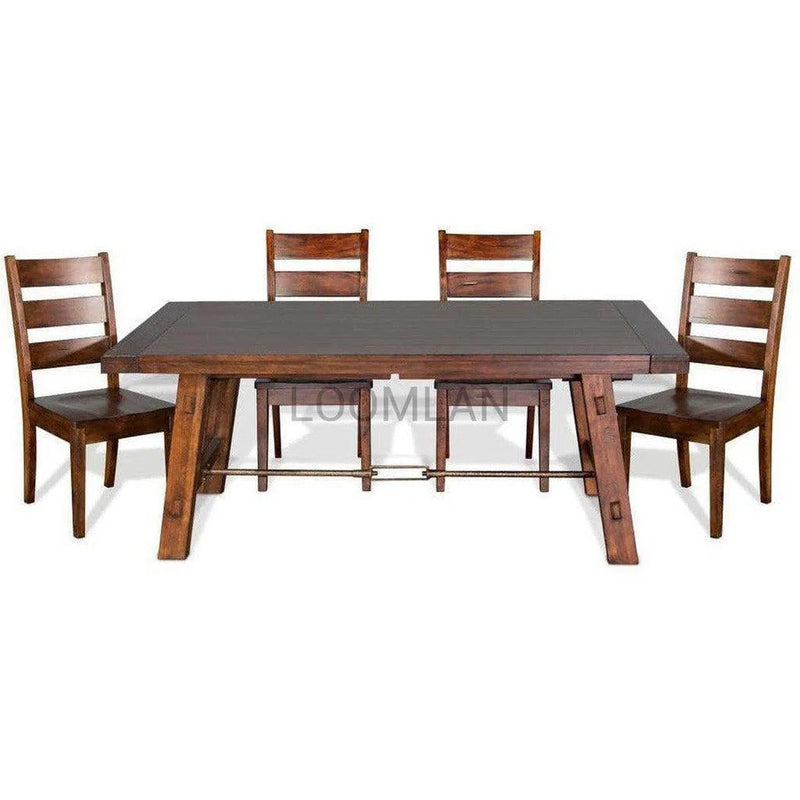 72 -106" Rustic Solid Wood Extendable Dining Table with 2 Leaves Dining Tables LOOMLAN By Sunny D