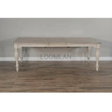 72-90" Off White Extendable Dining Table with Extension Leaf Dining Tables LOOMLAN By Sunny D